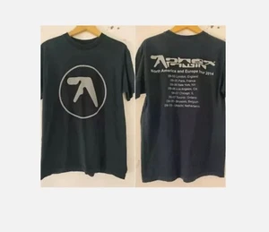 Aphex Twin Band 90s Tour 2014 2 Side Black Short Sleeve Unisex T shirt Reprint - Picture 1 of 6