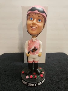 Kentucky Derby Bobblehead Young Lady Jocky in Pink Race #129 Pre-owned - Picture 1 of 9