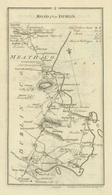 #2 Dublin to Donaghadee. Skerries Balrothery Balbriggan. TAYLOR/SKINNER 1778 map - Image 1 of 2