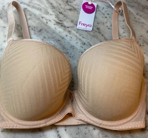 NEU Freya Damen maßgeschneiderter geformter Plunge-T-Shirt-BH mit Bügel 28H natur beige - Bild 1 von 3
