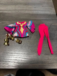 Topper Dawn doll clothes Rock Flowers mod top original gold ribbon shoes - Picture 1 of 2