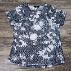 Women’s XL The North Face Blie Print Design Short Sleeve Shirt Outdoor Geometric - Picture 1 of 10