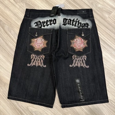 Vintage Y2K Raw Blue Jean Shorts Mens 44 Loose Baggy Fit Grunge Oversized Emo - Image 1 of 3