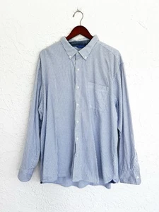 Tommy Bahama Shirt Men’s Size XXL Blue Striped Cotton Long Sleeve Casual - Picture 1 of 6
