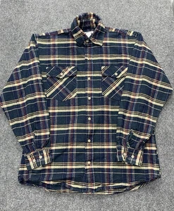 Franela Green Mountain de Johnson Woolen Mills para hombre XL azul marino a cuadros gruesos - Imagen 1 de 13