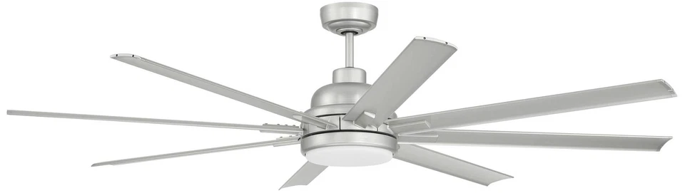 65" Craftmade Rush Nickel 8-Blade LED Wet Rated Smart Ceiling Fan - Image 1 of 1