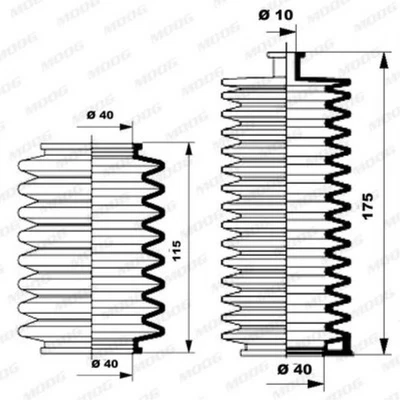 MOOG Juego de Fuelles Guiar la Manga para Citroën Berlingo Caja M _ 1.4 - Imagen 1 de 2