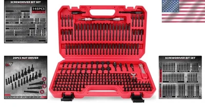 232-Piece Impact Driver Bit Set Chrome Vanadium Durable Fastener Assortment - Image 1 of 4
