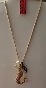Stunning Betsey Johnson Pink Mermaid Necklace/Brooch!! - Picture 1 of 2