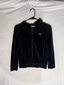 Girl's Youth Juicy Couture Velour Zip Up Hooded Jacket Hoodie size Medium - Picture 1 of 7