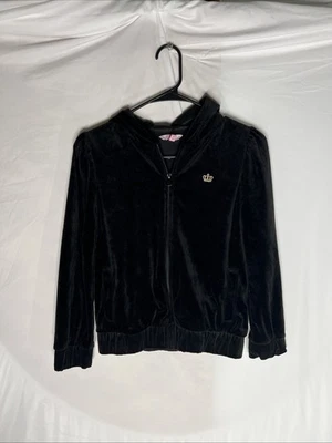 Girl's Youth Juicy Couture Velour Zip Up Hooded Jacket Hoodie size Medium - Image 1 of 4