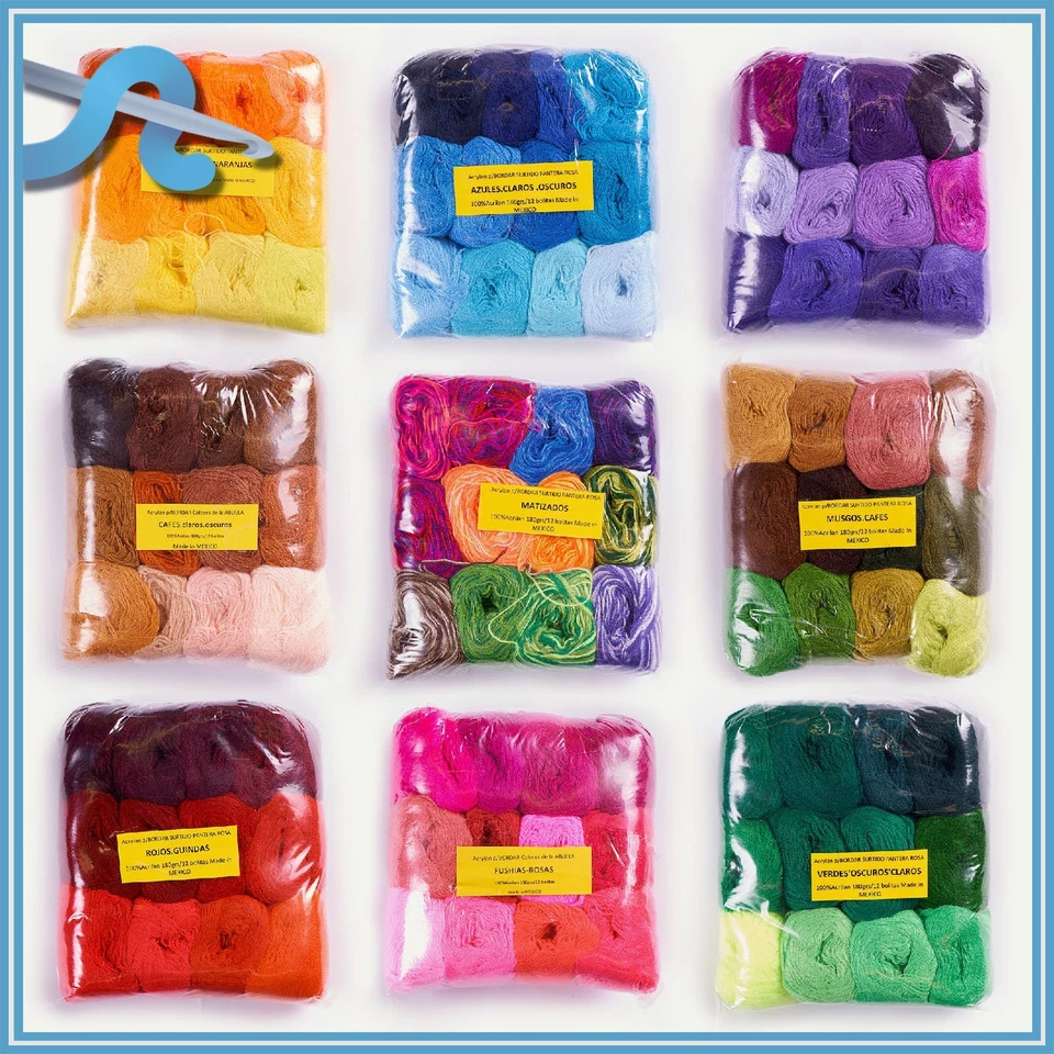 ACRILAN 3 HEBRAS [Multicolor Pack] - 15grs 12-Pack of 3-thread yarn for crafts - Image 1 of 3