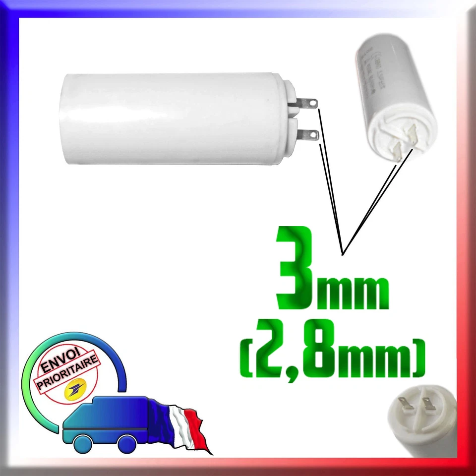 Condensateur de démarrage moteur de 1μF à 100μF / Expédition suivie - Assurance  - Photo 1/1