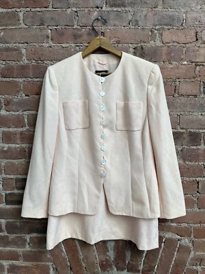 Traje falda mujer AKRIS for Bergdorf’s, talla 40 De, 10 EE. UU., rosa 100 % lana Foto 1 de 4