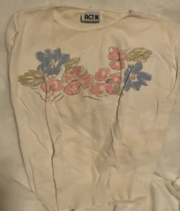 Vintage Act 3 Women’s Top White Flowery 20w - Picture 1 of 3