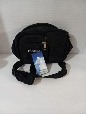 Alça ajustável Everest preta de náilon vários bolsos bolsa de cintura - Imagem 1 de 4