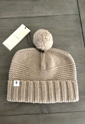 Nuevo con etiquetas ¡Nuevo! Gorro Will & Bear Tasman Fawn beige ligero pompón suave 100 % lana OS Foto 1 de 4