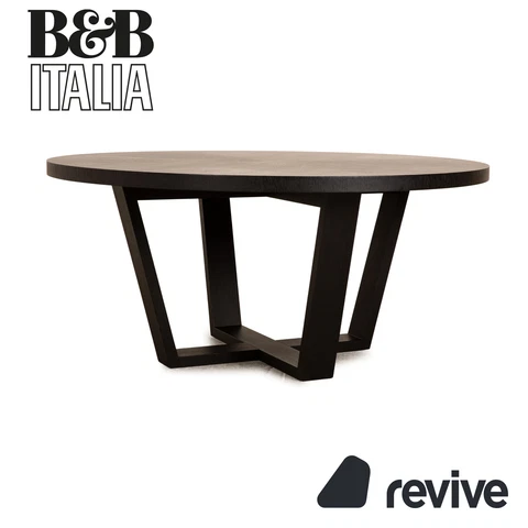 B&B Italia Xilos Maxalto Wood Dining Table Dark Brown Oak 63in x 63in Cover