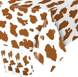 3 Pack Highland Cow Print Tablecloth Western Party - Picture 1 of 6