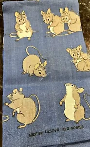 MICE By Ulster 6196 NEW OLD STOCK VINTAGE IRISH LINEN TEA TOWEL IRELAND - Picture 1 of 7