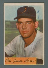 1954 Bowman #101 Don Larsen Baltimore Orioles Rookie Baseball Card EX-EX+