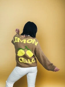 Italy Cardigan 🍋Limoncello, Fago (hellbraun), Grobstrick, Onesize (36 38 40 42) - Bild 1 von 5