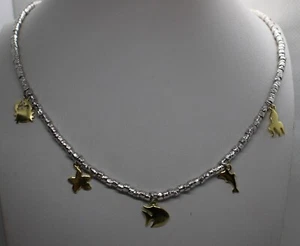 COLLAMNA ARGENTO DODO STYLE LINEA MARE CHARMS DORATI CM 45- 50 EXPLOIT - Foto 1 di 7