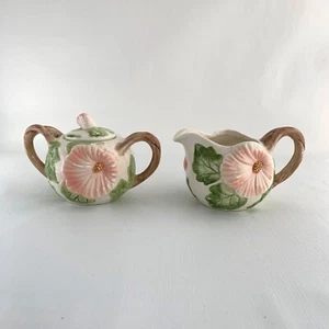 Crema Colibrí Fitz Floyd 1987 Rosa Hibisco Cottage Vinatge LEER - Imagen 1 de 9