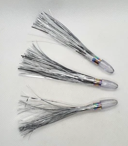 3 Kunststoffköpfe / holographische Filamente für Schleppnetz - YO-ZURI - 10cm CD879 - Bild 1 von 5