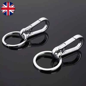 2-50X Metal Keychain Carabiner Clip Keyring Key Ring Chain Clips Hook Holder UK - Picture 1 of 13