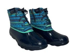 SPERRY Top-Sider Womens Syren Gulf Playa Navy Print Duck Boot Size 11  STS87056 - Picture 1 of 15