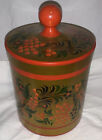 Vintage Russian American Company Sitka Lacquered Wood Container USSR Folk Art