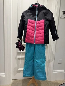 Decathlon Ski Jacket And Snow Pants Girl Age 6 Plus Gloves - Picture 1 of 5