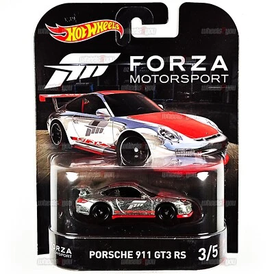 Hot Wheels Premium Forza Motorsport - PORSCHE 911 GT3 RS plateado - HW 1:64 DWJ93 Foto 1 de 2