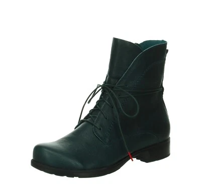 Think! Denk Schnürstiefel Stiefeletten Boots petrol atlantic blau Leder Einlagen - Bild 1 von 4