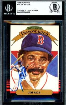 Jim Rice Beckett BAS Signed 1985 Donruss Diamond Kings Autograph - Изображение 1 из 2
