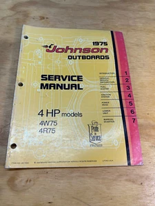 Johnson/OMC 1975 - Manual de servicio - Para modelos de 4 HP. 4W75,4R75 - Imagen 1 de 2