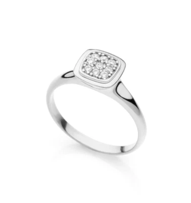 UNOAERRE Anello in argento con pavé di zirconia cubica - Misura 11 - Immagine 1 di 2