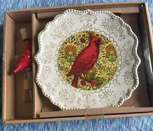 dept 56 cardinal plate and spreader - Picture 1 of 3