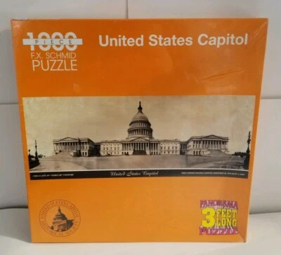 Vintage US Capitol Puzzle Panorama 3 Feet Long 1000 Piece FX Schmid Jigsaw - Image 1 of 3