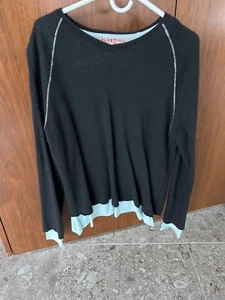 Samt Herren Schwarz Langarm Blau Hemd Unter dem Pullover Größe: XLarge - Bild 1 von 7