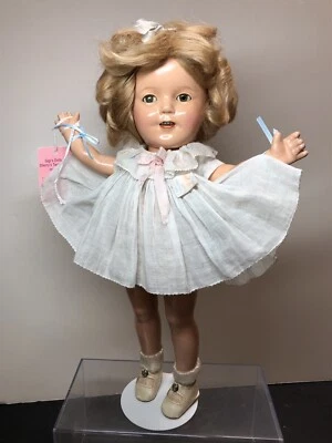 13” Antique Ideal Compo Shirley Temple All Original Doll White Nightie Tag SH - Image 1 of 4