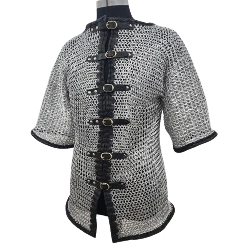 Aluminium 10 mm Flat Ring Riveted with Washer Chainmail Shirt Larp Half Sleeves - Image 1 of 4
