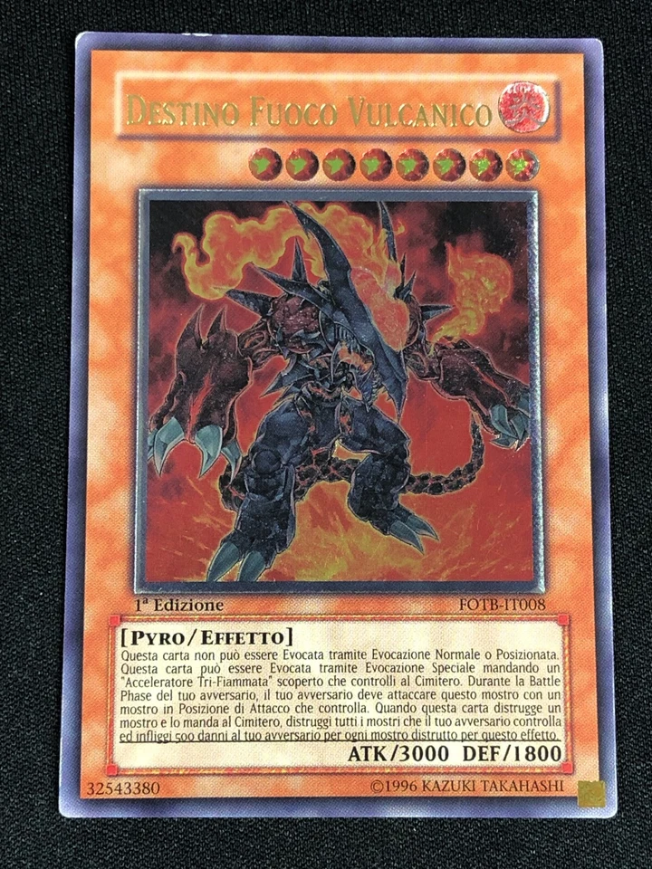 YUGIOH VOLCANIC DOOMFIRE FOTB-EN008 1ST ULTIMATE LIGHT PLAY ITALIAN - Image 1 of 1