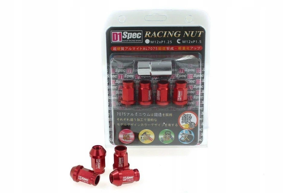 RACING WHEEL NUTS M-7388 40MM M12X1.5 RED - Image 1 of 1