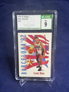 1991-92 Skybox #531 Larry Bird US Olympic Dream Team BARCELLONA 92 CGS 9 come nuovo - Foto 1 di 7
