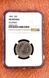 1892 Barber Quarter 25Cent 25C NGC AU **KEY DATE**  #1BP - Picture 1 of 4