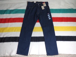 Pantalones de mezclilla elásticos LEVIS 501 azul lavado oscuro Deadstock 31x30 para hombre nuevos con etiquetas - Imagen 1 de 9