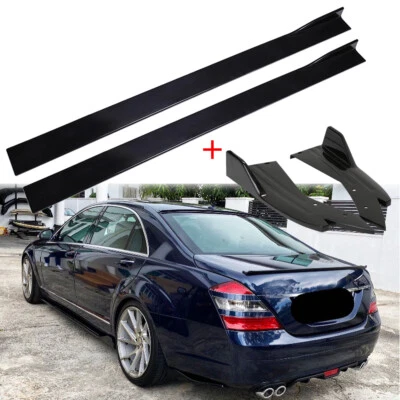 78.7" Side Skirt Panels + Rear Bumper Diffuser For Mercedes-Benz S350 S430 W221 - Image 1 of 4