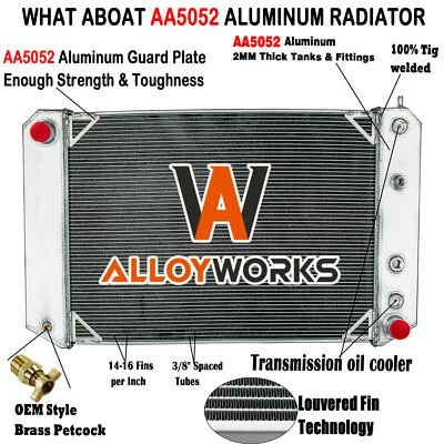 3 Row Aluminum Radiator For Chevy GMC C6500 C7000 Topkick Kodiak 1991-2001 93 95 - Image 1 of 4